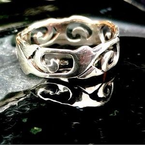 Beach wave sterling silver Ring .925